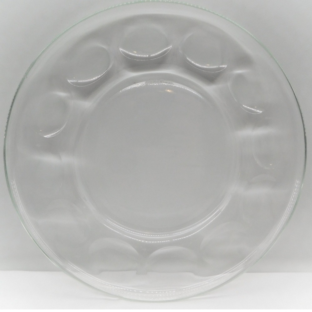 Vtg Pyrex Clear Glass Deviled Egg Platter Mid Century Serving Tray 11 inch